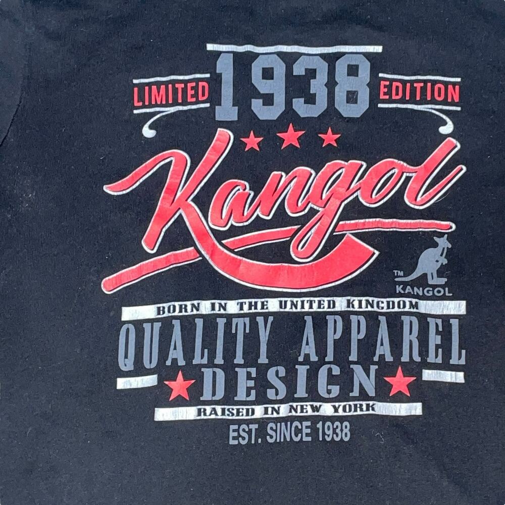 Kangol T-Shirt Mens Medium Black Cotton Kangaroo 1938 Graphic Tee Streetwear M - Picture 5 of 13